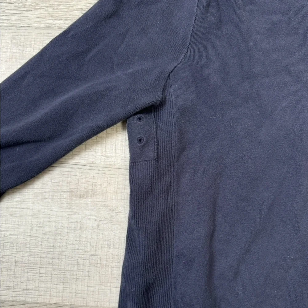 Polo Ralph Lauren Men’s XL Navy Cotton Blend Quarter Zip Sweater White‎ Pony